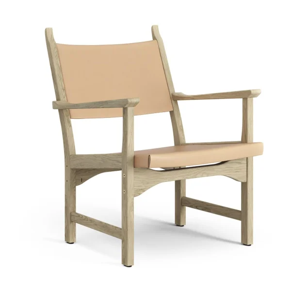 Swedese Caryngo fauteuil Naturelgelakt eikenhout-leer naturel