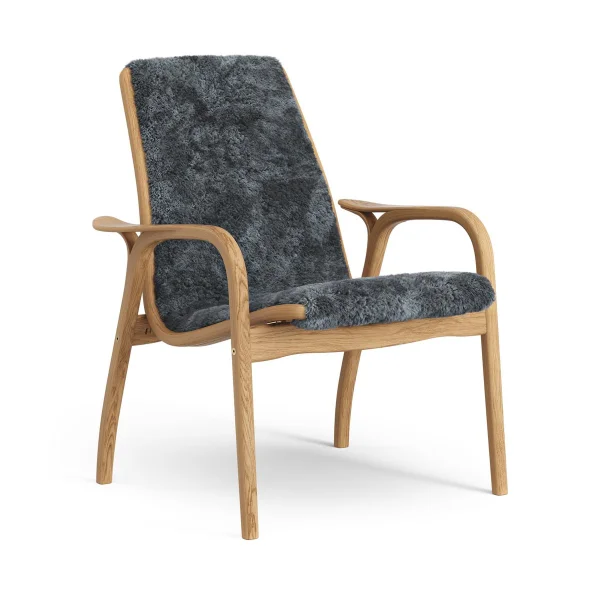 Swedese Laminett Fauteuil Eik geolied / schapenvacht Charcoal (dunkelgrijs)