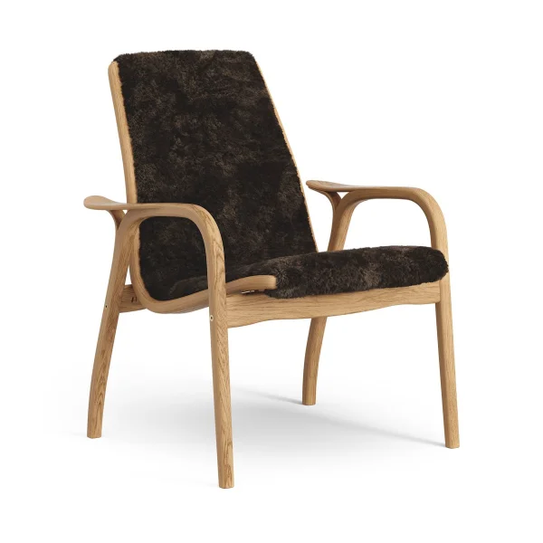 Swedese Laminett Fauteuil Eik geolied / schapenvacht Espresso (bruin)