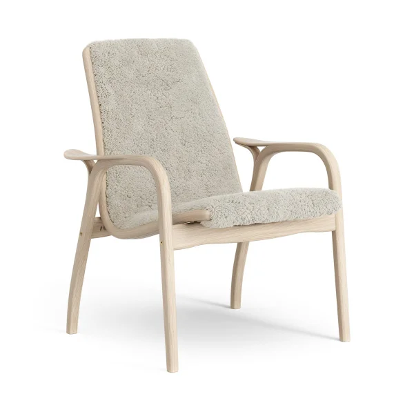 Swedese Laminett Fauteuil Eik wit gepigmenteerd / schapenvacht Moonlight (beige)