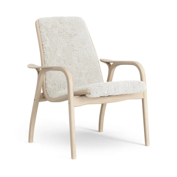 Swedese Laminett Fauteuil Eik wit gepigmenteerd / schapenvacht Offwhite (wit)