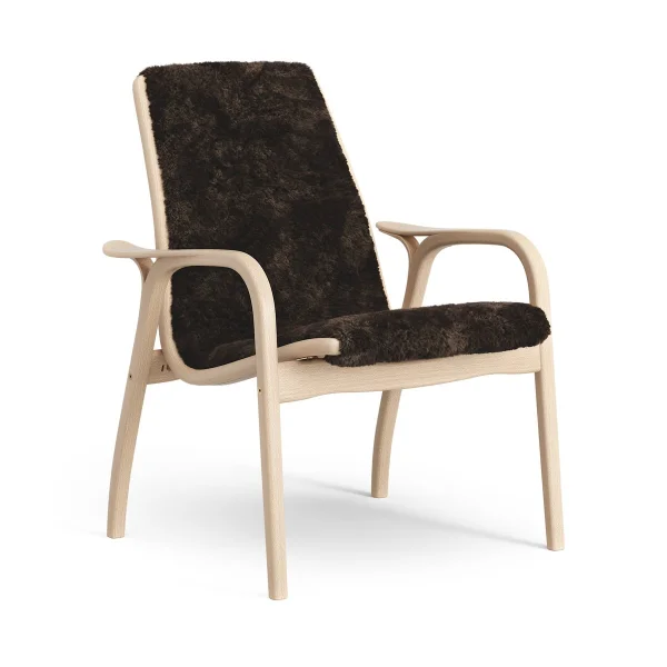 Swedese Laminett Fauteuil gelakt Beuken / schapenvacht Espresso (bruin)