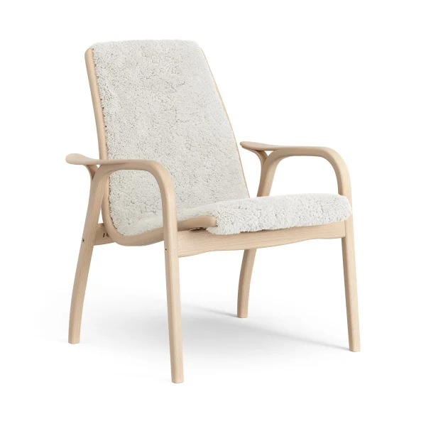 Swedese Laminett Fauteuil gelakt Beuken / schapenvacht Offwhite (wit)