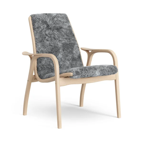 Swedese Laminett Fauteuil gelakt Beuken / schapenvacht Scandinavian Grey (grijs)