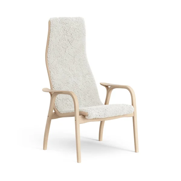 Swedese Lamini Kinderfauteuil gelakt Beuk/schapenvacht Offwhite (wit)