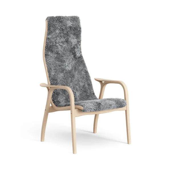 Swedese Lamini Kinderfauteuil gelakt Beuk/schapenvacht Scandinavian Grey (grijs)