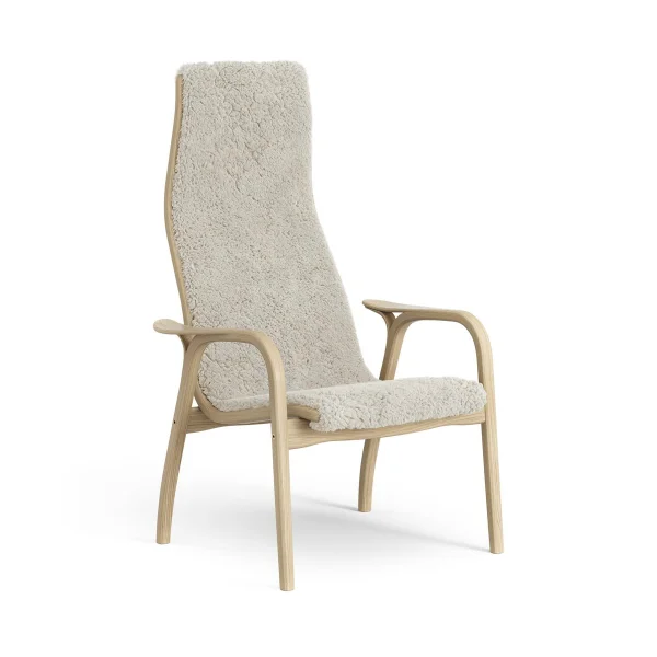 Swedese Lamini Kinderfauteuil gelakt Eik/schapenvacht Moonlight (beige)