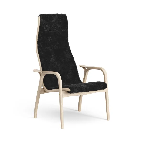 Swedese Lamino Fauteuil Eik wit gepigmenteerd / schapenvacht Black (zwart)