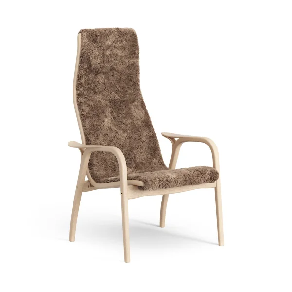 Swedese Lamino Fauteuil gelakt Beuk/schapenvacht Sahara (nougat bruin)