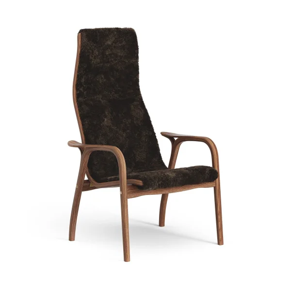 Swedese Lamino Fauteuil Walnoot geolied/schapenvacht Espresso (bruin)