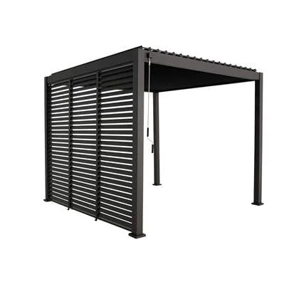 sweeek - Aluminium pergola met lamellendak 3x3m V2 + 3 luiken