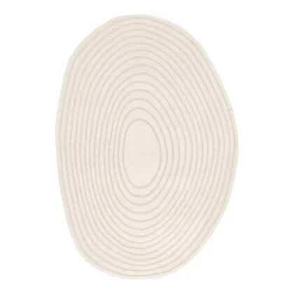 sweeek - Binnentapijt in de vorm van een kiezelsteen met crèmekleurig