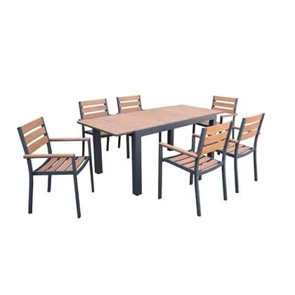 sweeek - Complete tuinset, tuintafel + 6 fauteuils