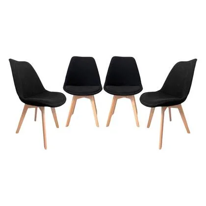 sweeek - Corduroy Scandinavische stoelen met beukenhouten poten (set