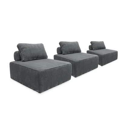 sweeek - Fauteuils corduroy 1 zitplaats (set van 3)