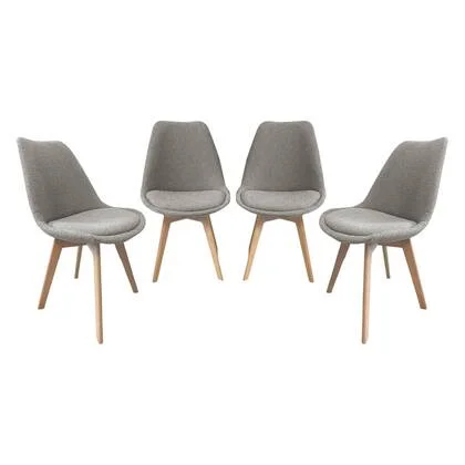 sweeek - Getextureerde bouclé Scandinavische stoelen met beukenhouten