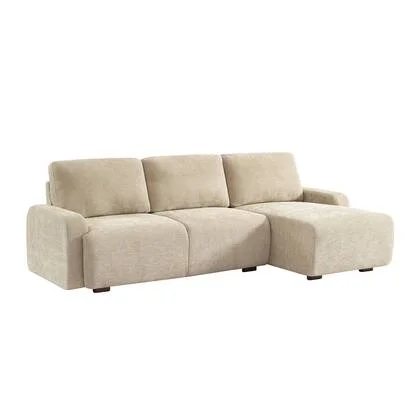 sweeek - Hoekbank rechts 3 zitplaatsen stof