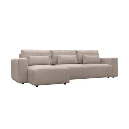 sweeek - Hoekslaapbank omkeerbaar 5 plaatsen corduroy