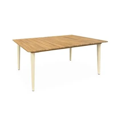 sweeek - Houten en metalen tuintafel, 150 cm