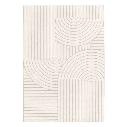 sweeek - Interieur tapijt met etnische bogen, beige en crème