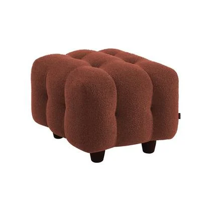 sweeek - Poef, bouclé voetenbankje voor 2-zitsbank Leon
