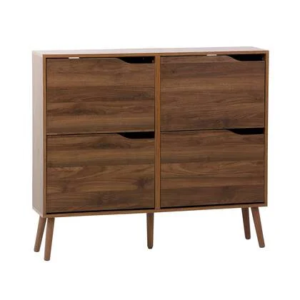 sweeek - Schoenenkast houteffect 4 lades voor 16 paar schoenen