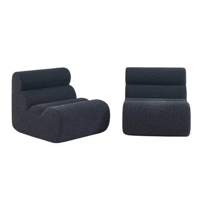 sweeek - Stoffen fauteuils effect alpaca 1 zitplaats (set van 2)