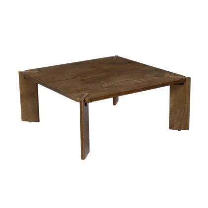 sweeek - Vierkante salontafel in massief hout 80cm