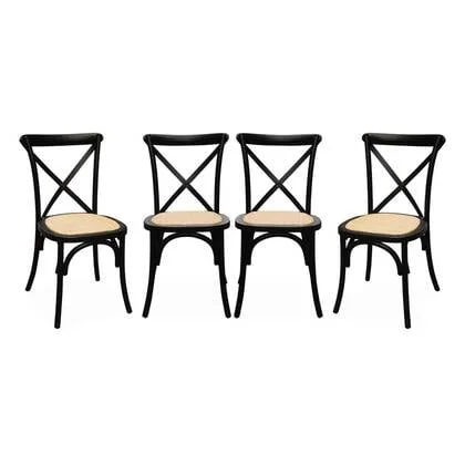 sweeek - Vintage rubberhouten bistrostoelen (set van 4)