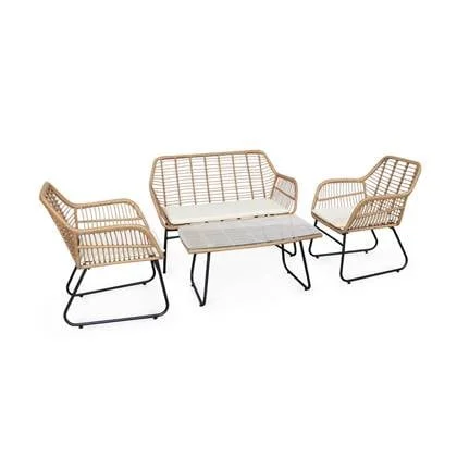 sweeek - Wicker loungeset 4 plaatsen