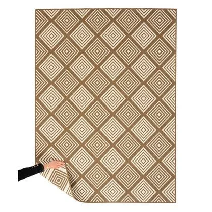 Tapeso Buitenkleed ruit - Flip Gem lichtbruin - 200x280 cm