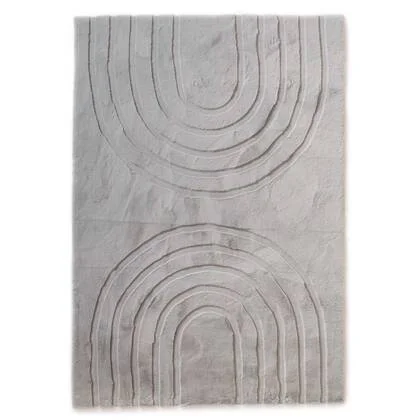 Tapeso Fluffy vloerkleed - Carvy lichtgrijs - 160x230 cm