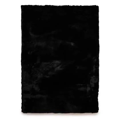 Tapeso Fluffy vloerkleed - Comfy Deluxe zwart - 230x330 cm