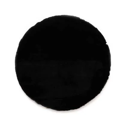 Tapeso Fluffy vloerkleed rond - Comfy Deluxe zwart - 200 cm