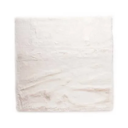 Tapeso Fluffy vloerkleed vierkant - Comfy Deluxe wit - 200x200 cm