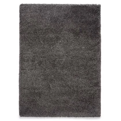 Tapeso Hoogpolig vloerkleed shaggy Grand effen - donkergrijs - 240x340