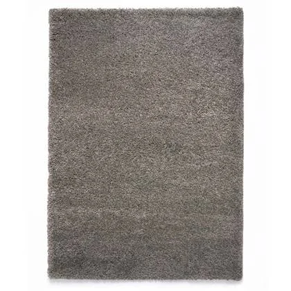 Tapeso Hoogpolig vloerkleed shaggy Grand effen - lichtgrijs - 240x340