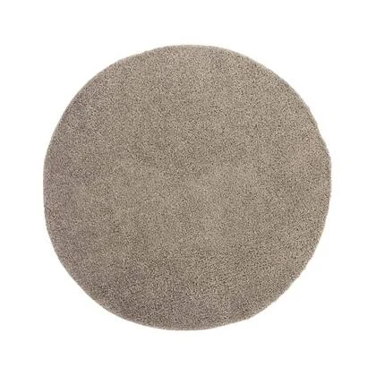 Tapeso Hoogpolig vloerkleed shaggy Trend effen rond - lichtgrijs - 300