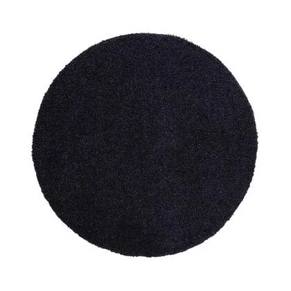 Tapeso Hoogpolig vloerkleed shaggy Trend effen rond - marineblauw -