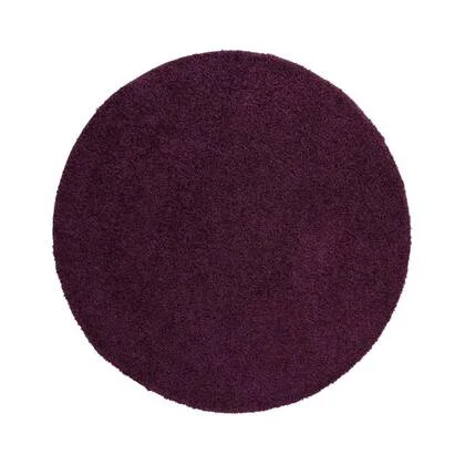Tapeso Hoogpolig vloerkleed shaggy Trend effen rond - paars - 300 cm