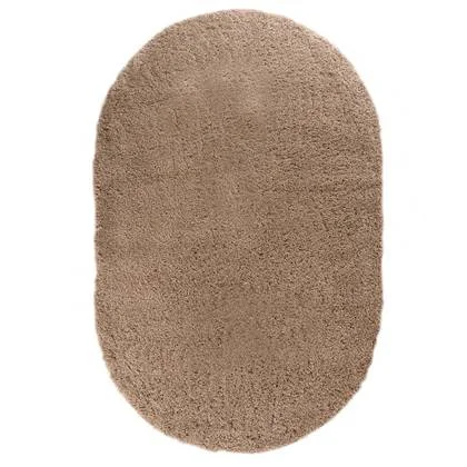 Tapeso Ovaal hoogpolig vloerkleed - Cozy Shaggy - beige - 240x340 cm