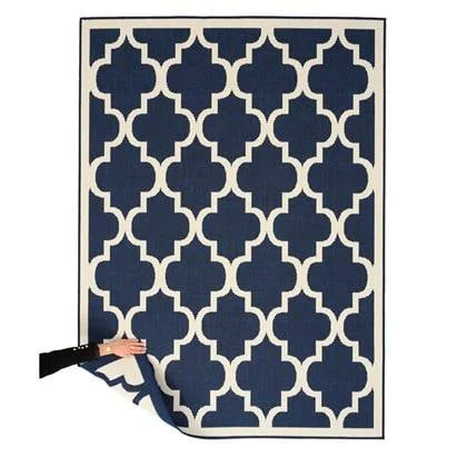 Tapeso Retro buitenkleed - Flip Lucky donkerblauw - 200x280 cm