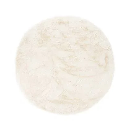 Tapeso Rond hoogpolig vloerkleed - Comfy plus - wit - 200 cm