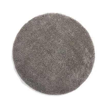 Tapeso Rond hoogpolig vloerkleed shaggy Grand effen - lichtgrijs - 240