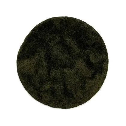 Tapeso Rond shaggy vloerkleed - Meadow olijfgroen - 200 cm