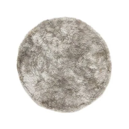 Tapeso Rond shaggy vloerkleed - Spark zilver - 300 cm