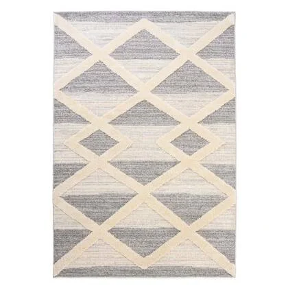 Tapeso Scandinavisch vloerkleed - Fjord Farger grijs|crème - 240x340