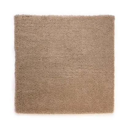 Tapeso Vierkant hoogpolig vloerkleed - Cozy Shaggy - beige - 240x240