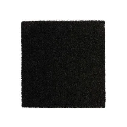 Tapeso Vierkant hoogpolig vloerkleed shaggy Trend effen - antraciet -