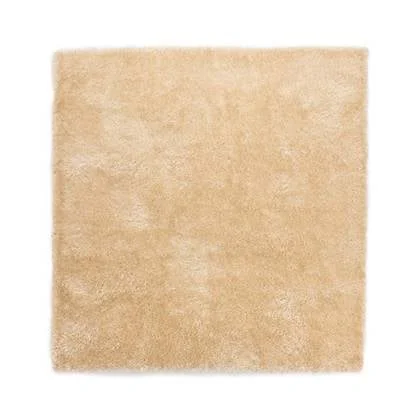 Tapeso Vierkant hoogpolig vloerkleed velvet - Posh champagne - 240x240